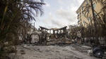 A home completely destroyed by fire due to Hurricane Helene is pictured on Saturday, Sept. 28, 2024, in Madeira Beach, Fla. (Luis Santana/Tampa Bay Times via AP)