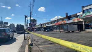 Toronto police say a homicide investigation is underway after a man was found dead with a gunshot wound in Weston on Monday Sept. 30, 2024.