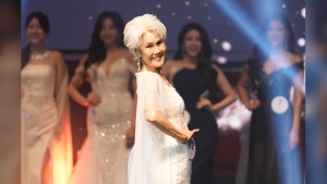 South Korean Choi Soon-hwa, 81-year-old, competes during the 2024 Miss Universe Korea in Seoul, South Korea, Monday, Sept. 30, 2024. (AP Photo/Lee Jin-man)