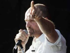 Gord Downie from The Tragically Hip performs during the Canada Live 8 concert in Barrie, Ont Saturday July 2, 2005. (Tobin Grimshaw/CP FILE PHOTO)