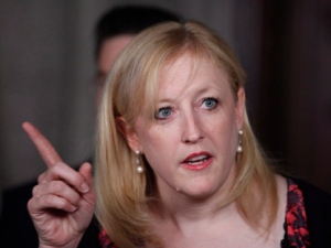 Labour Minister Lisa Raitt speaks at a news conference on Parliament Hill in Ottawa on Wednesday, May 23, 2012. (THE CANADIAN PRESS/Fred Chartrand)