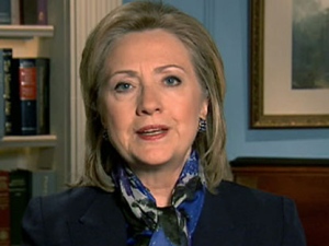 U.S. Secretary of State Hillary Clinton calls on democratic reform in Egypt on Sunday, Jan. 30, 2011