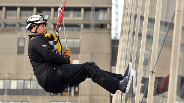 Prince Andrew abseils down The Shard